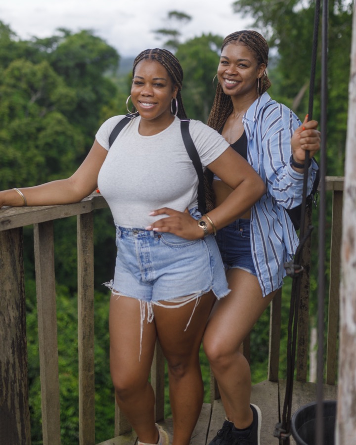 Guests on the Kakum National Park canopy walkway